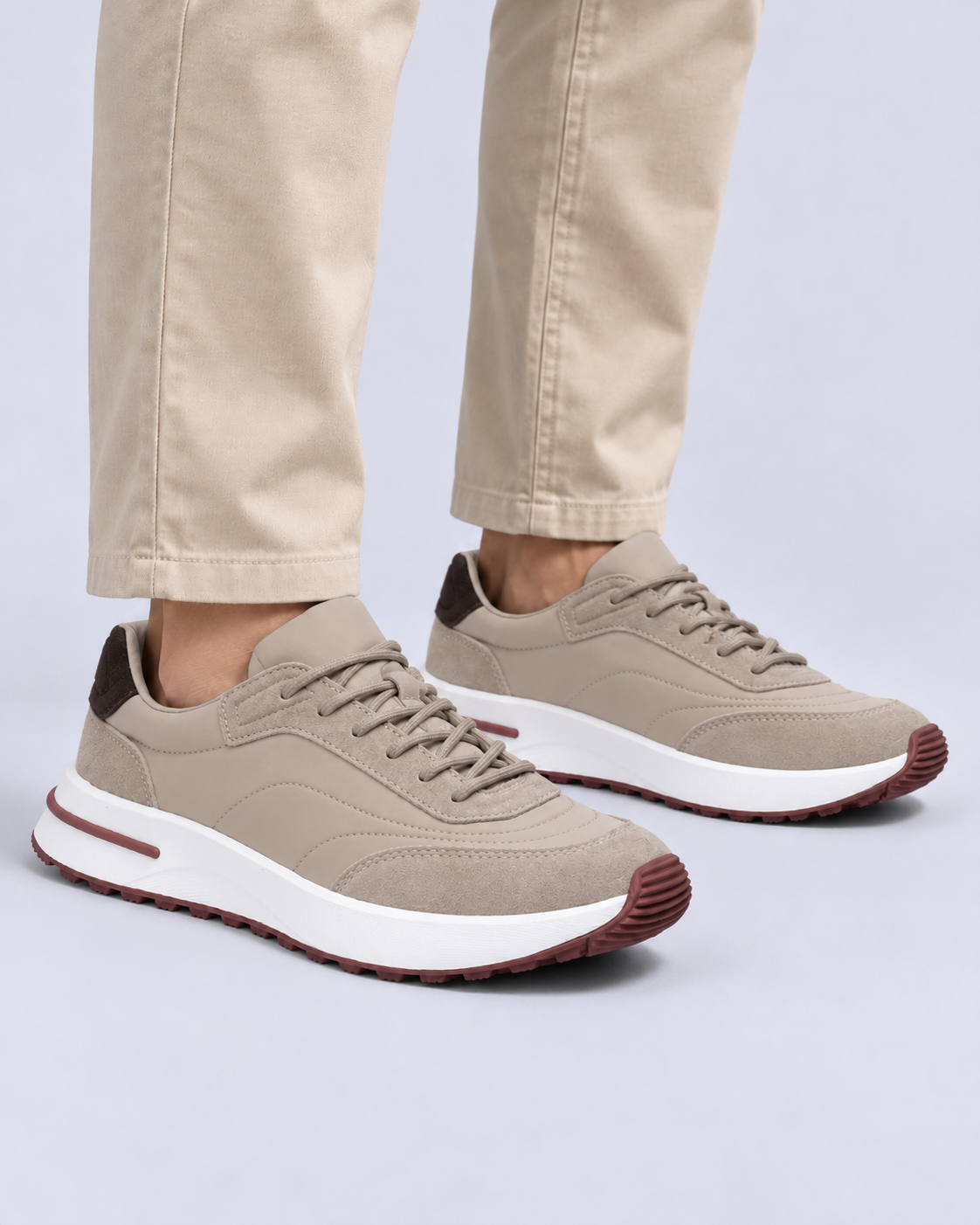 Men's Chunky Sole Lace-Up Trainers