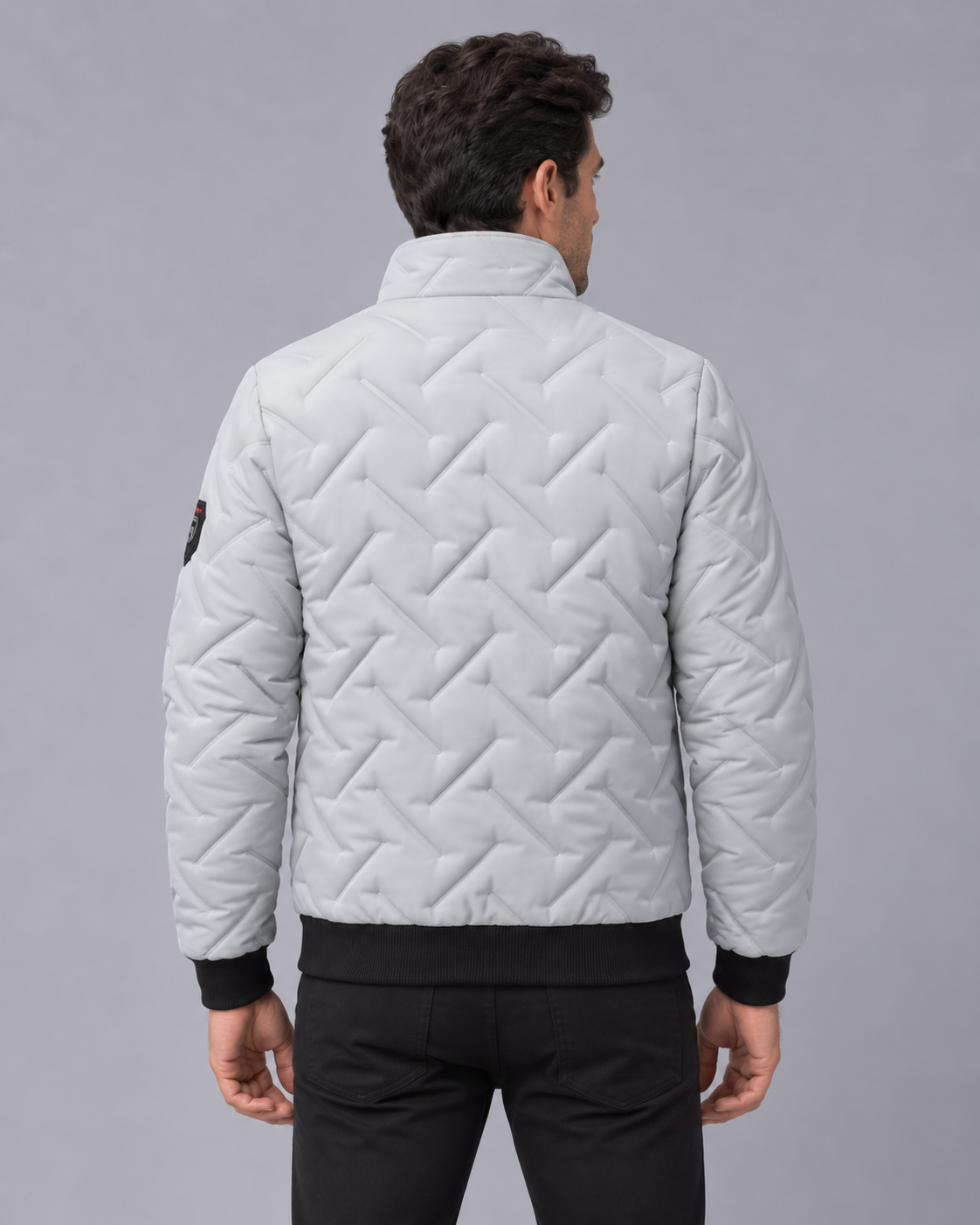 Men's Quilted Puffer Jacket | Lightweight High Collar Padded Coat