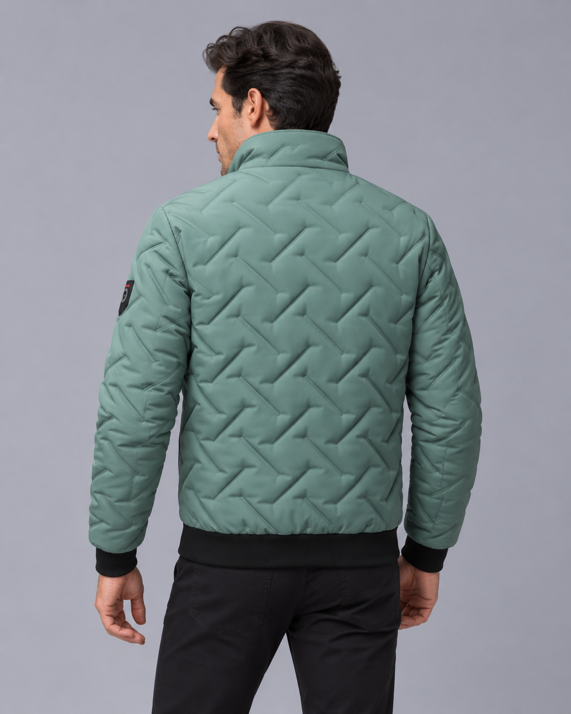 Men's Quilted Puffer Jacket | Lightweight High Collar Padded Coat