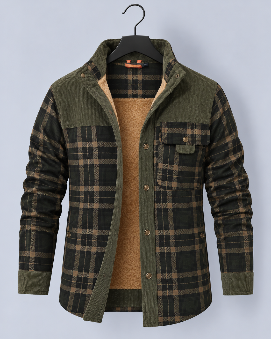 Men's Quilted Jacket with Faux Fur Lining