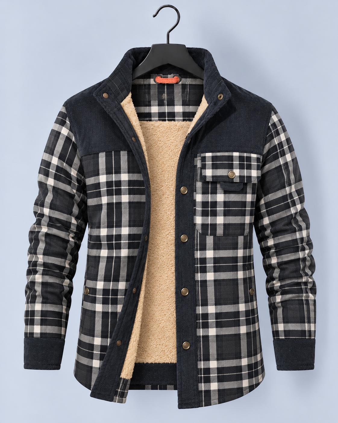 Men's Quilted Jacket with Faux Fur Lining