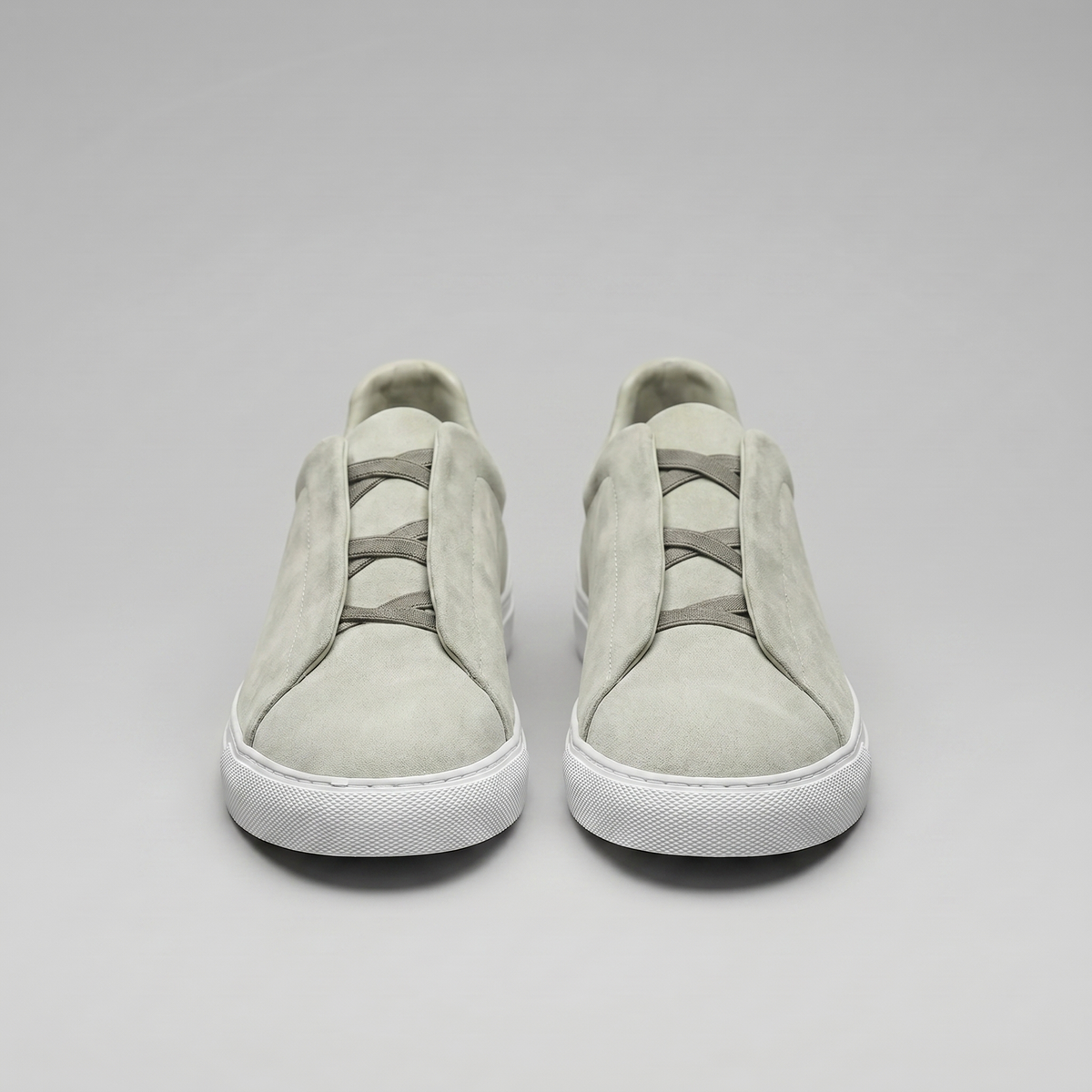 Men's Suede Slip-On Trainers – Laceless Low-Top Sneakers with Elastic Straps and Rubber Cupsole