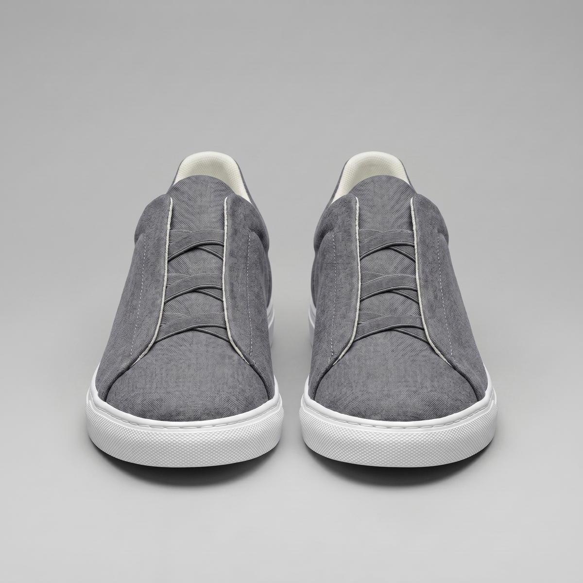 Men's Suede Slip-On Trainers – Laceless Low-Top Sneakers with Elastic Straps and Rubber Cupsole