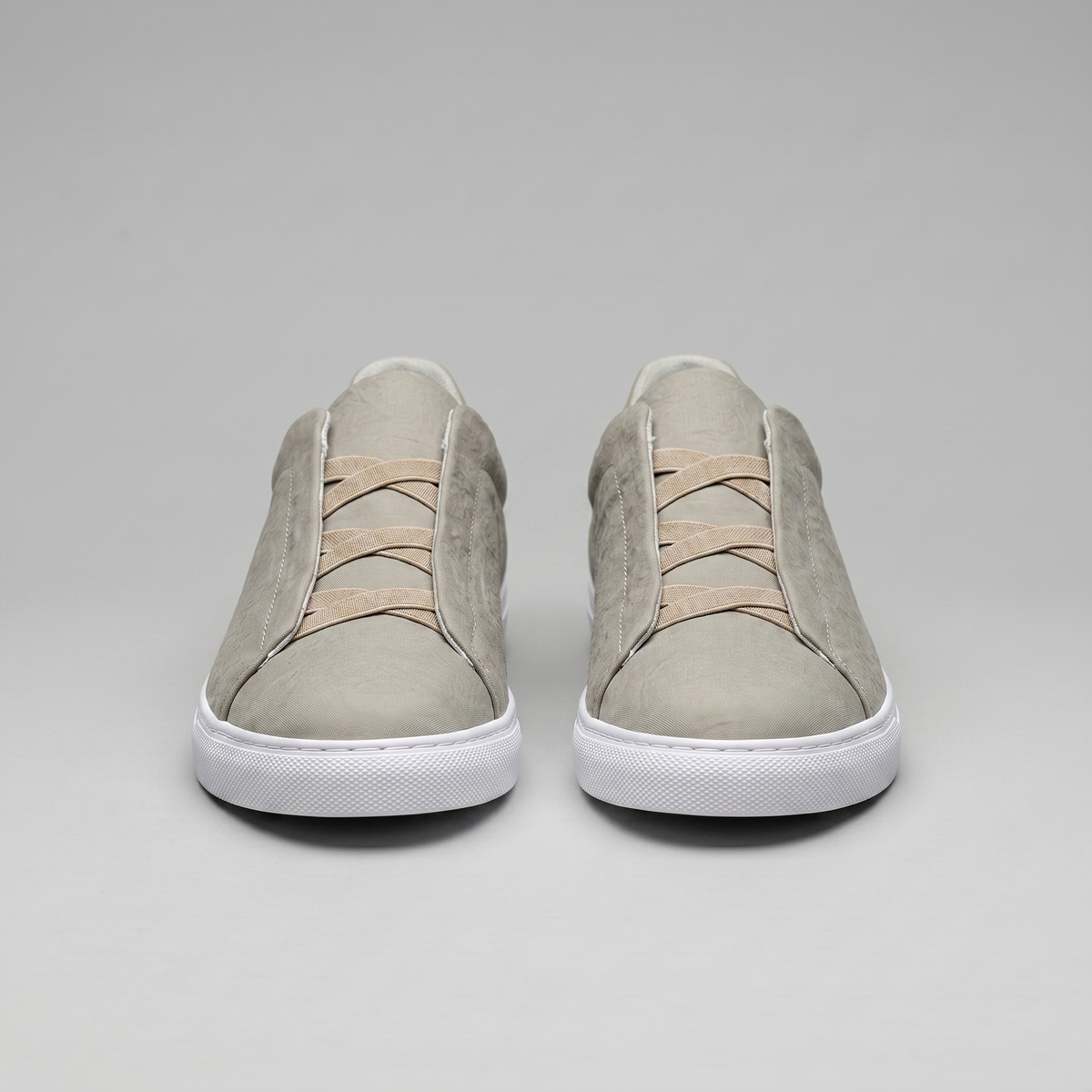 Men's Suede Slip-On Trainers – Laceless Low-Top Sneakers with Elastic Straps and Rubber Cupsole