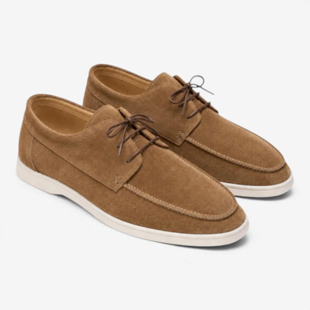 Men's Suede-Finish Lace-Up Loafers