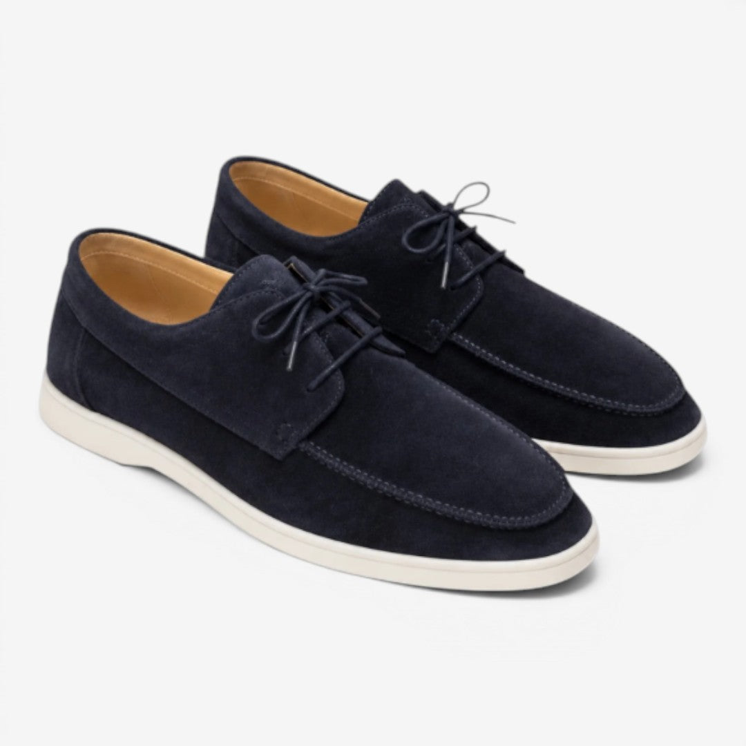 Men's Suede-Finish Lace-Up Loafers