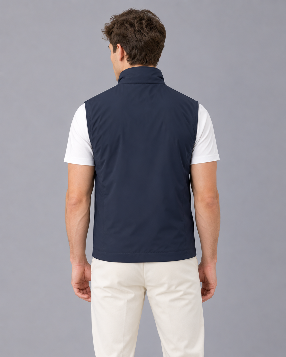Men's Gilet with Stand Collar – Full-Zip Sleeveless Bodywarmer with Zip Pockets