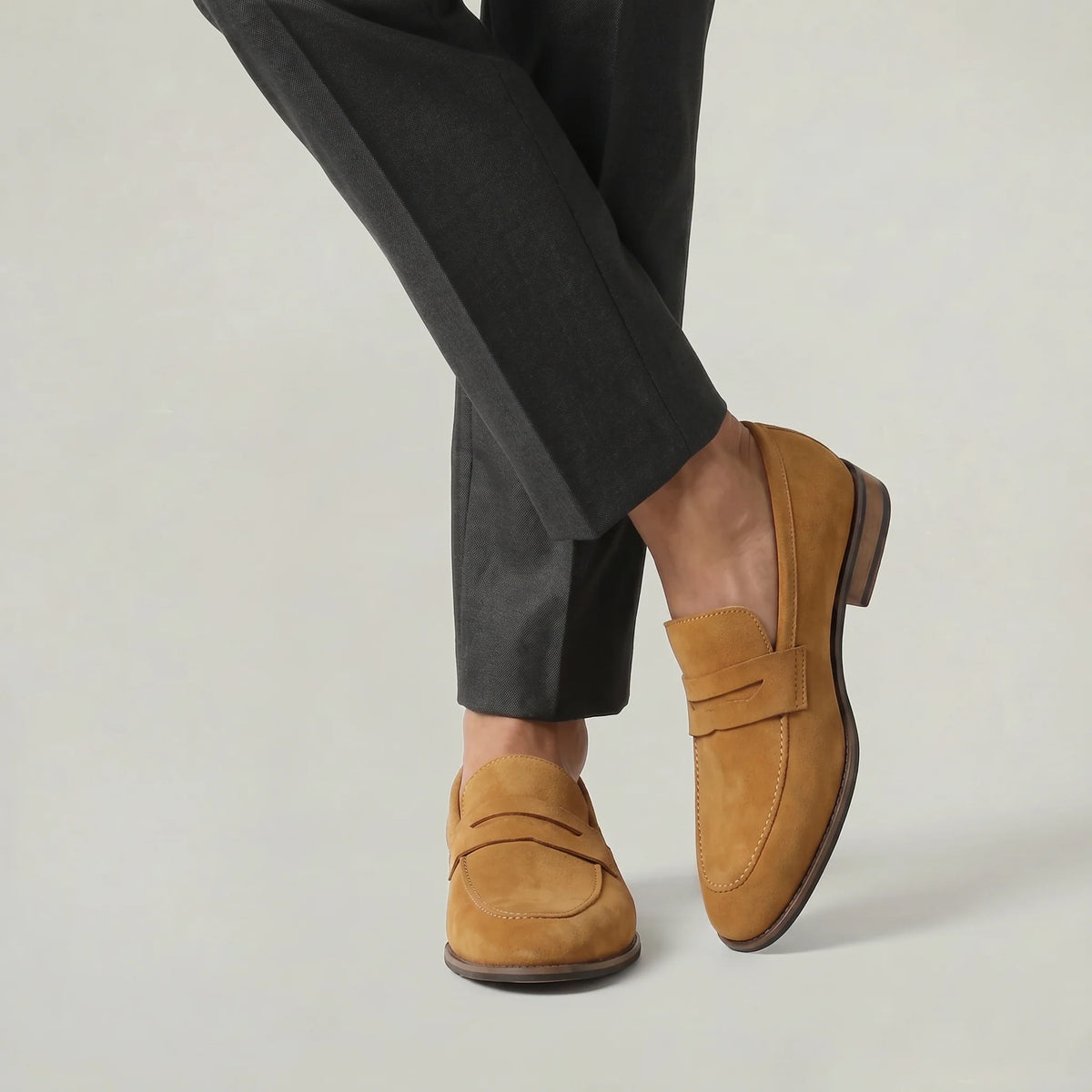 Men's Brown Suede Loafers | Elegant Slip-On Summer Shoes 7