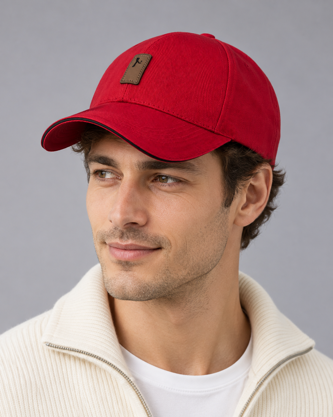 Men's Baseball Cap in Cotton – Curved Peak with Contrast Trim, Unisex Casual Golf and Sun Cap