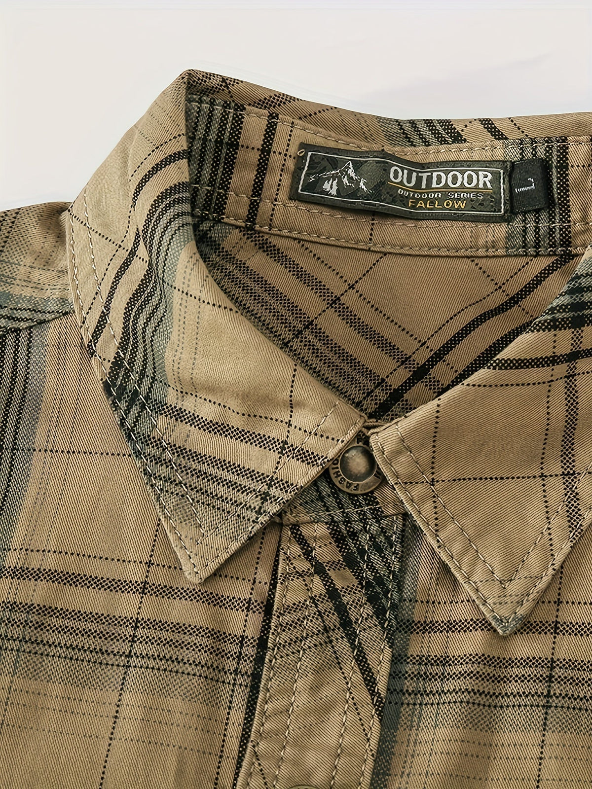 Men's Check Shirt – Long Sleeve with Two Button-Flap Chest Pockets