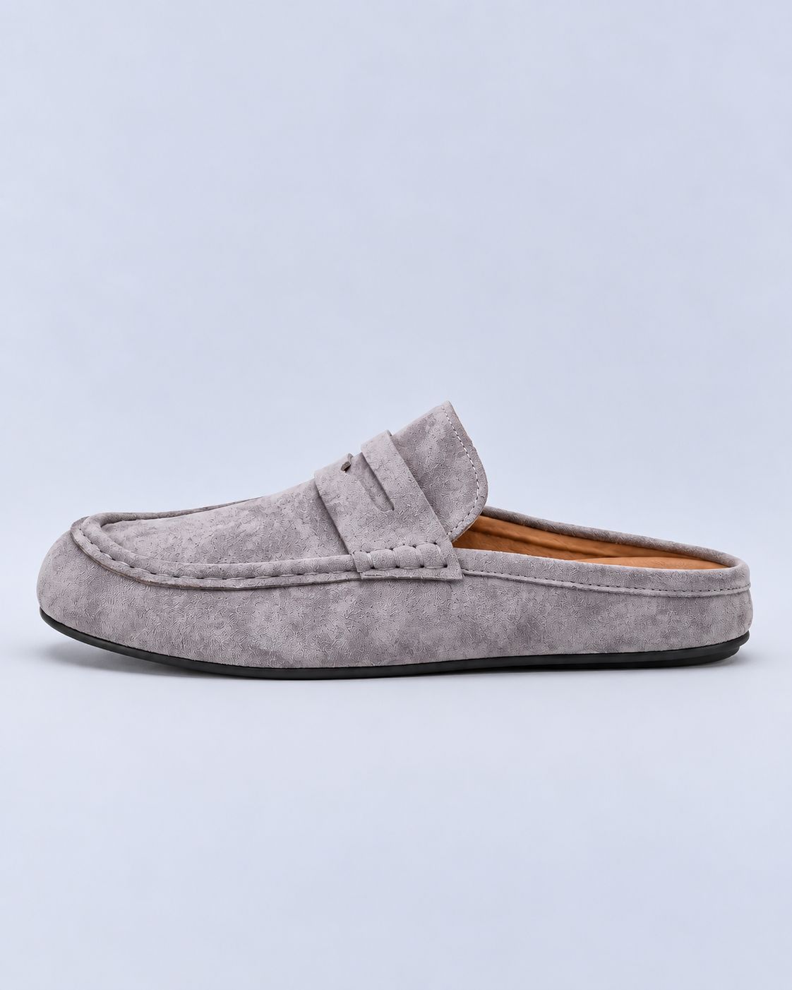Men's Suede-Look Loafers – Backless Penny Mules, Slip-On Style